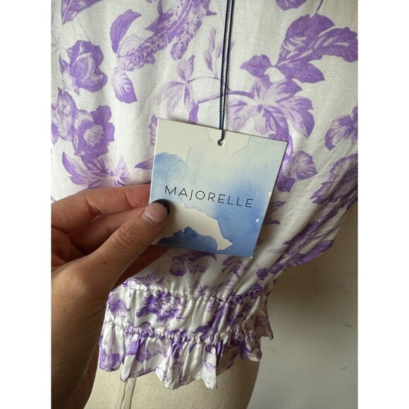 Majorelle Shirt Women Small Purple Riviera Floral Pegasus Top NWT Boho Cottage - Picture 10 of 13